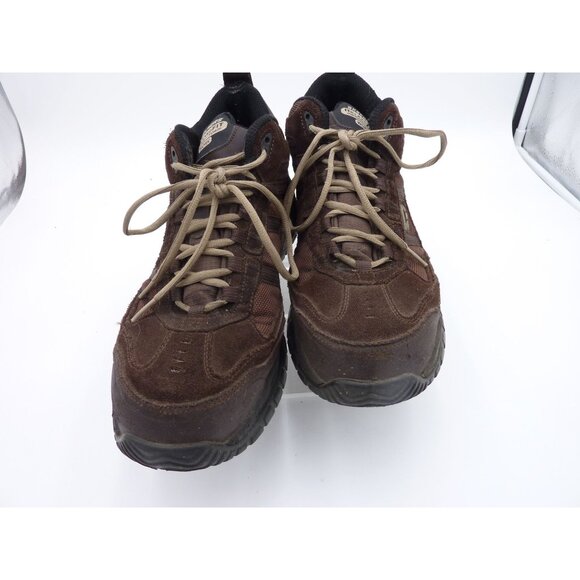 Skechers Mens Relaxed Fit Memory Foam Comp Toe Work Shoes Size 9.5 Brown 77027 - Picture 4 of 10